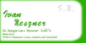 ivan meszner business card